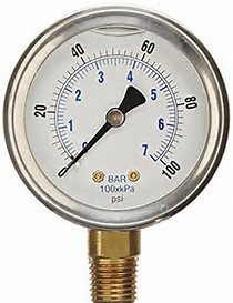 Pressure Gauge, 0-100 PSI