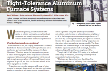 Tight-tolerance Aluminum furnaces