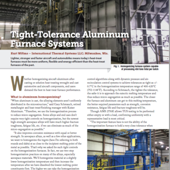Tight-tolerance Aluminum furnaces
