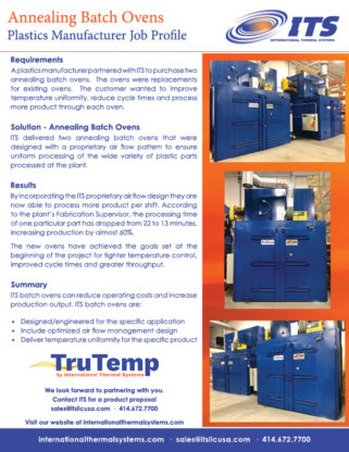 annealing batch ovens installed in plastics plant